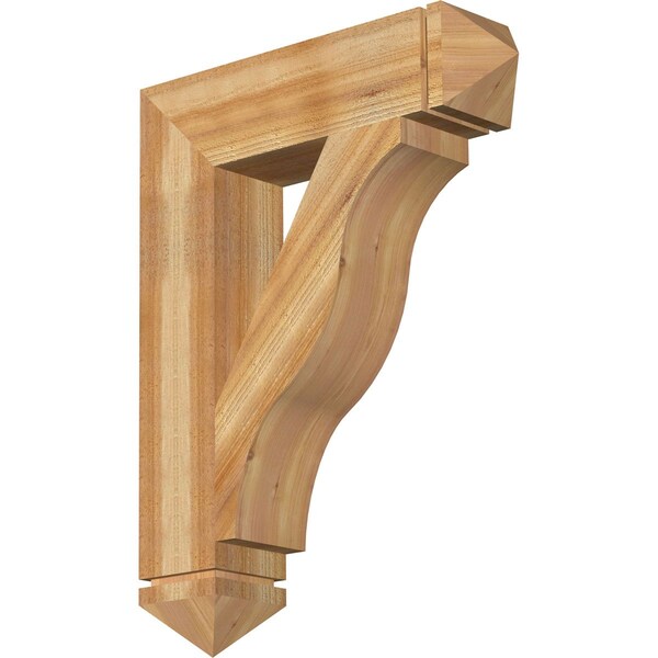 Ekena Millwork Funston Arts & Crafts Rough Sawn Bracket, Western Red Cedar, 6"W x 26"D x 34"H BKT06X26X34FST03RWR - main